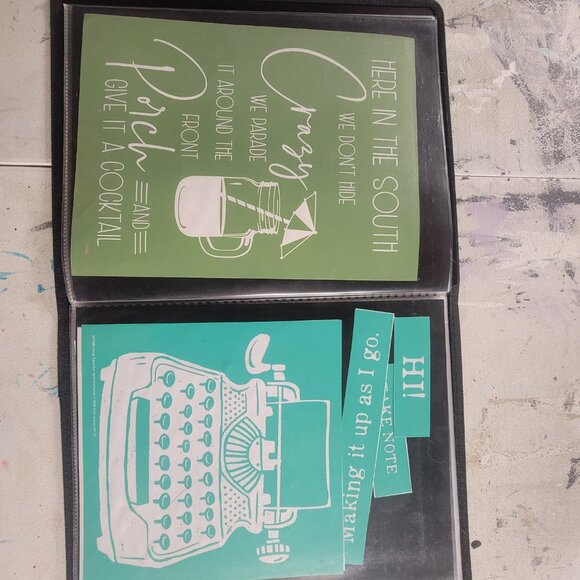 Bundle 6 ~ Reusable Silk Screen Stencils ~ 10 x 13 Binder ~Miscellaneous - Picture 4 of 16
